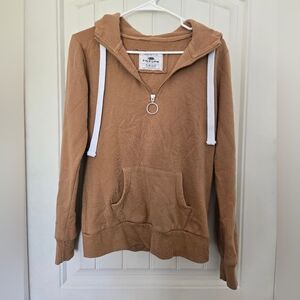 Reflex Camel Brown Quarter-Zip Pullover Hoodie